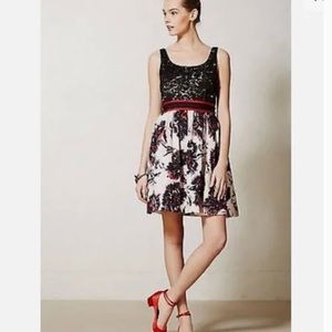 Anthropologie Brushstroke Blossoms Women's Dress Sz 14 Peter Som x Made in kind